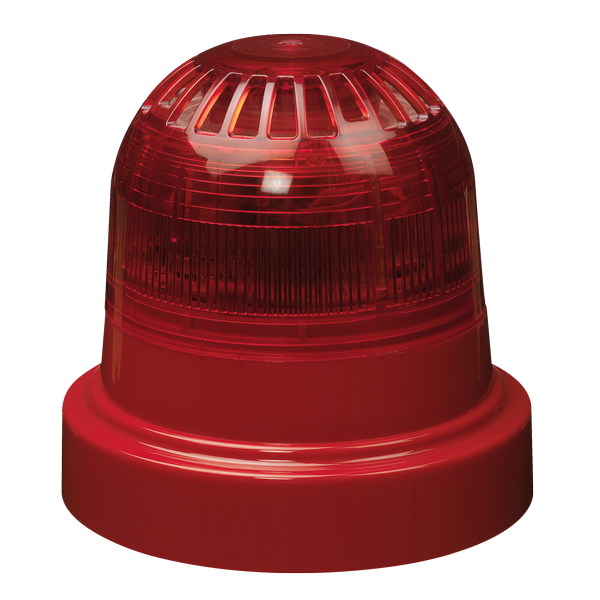   Kablosuz alarm sireni/flaşör, şeffaf lensli kırmızı
